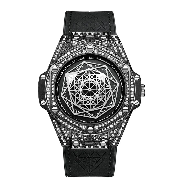 ONOLA Waterproof Sports Watch for Men - Quartz Diamond Clock with Leather Belt - Allen-Fitness