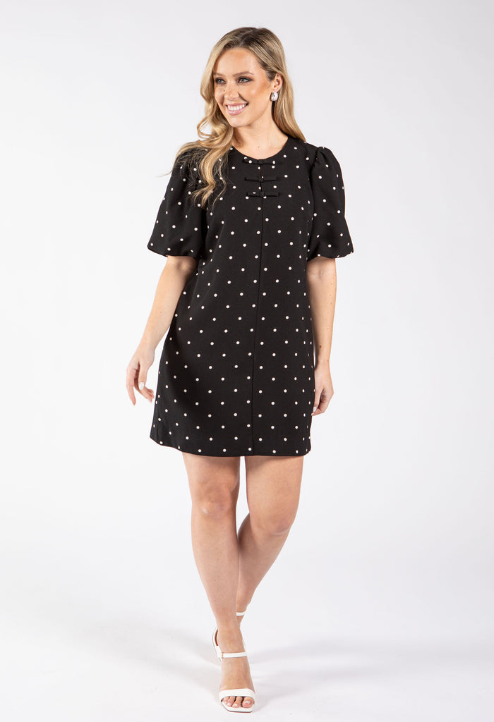 Oriental Style Polka Dot Dress