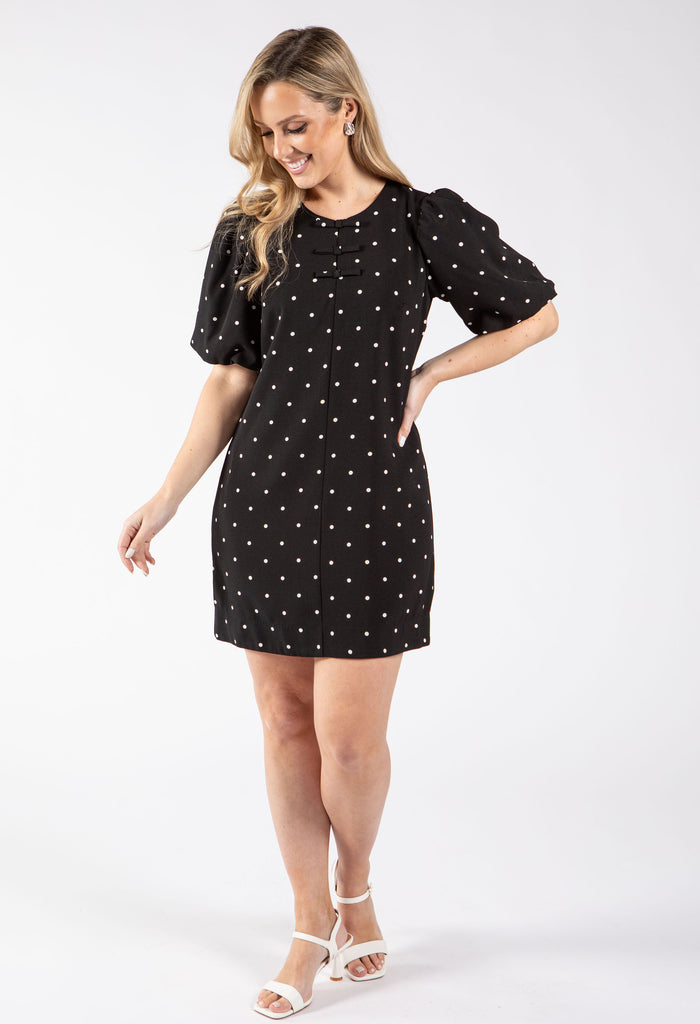 Oriental Style Polka Dot Dress