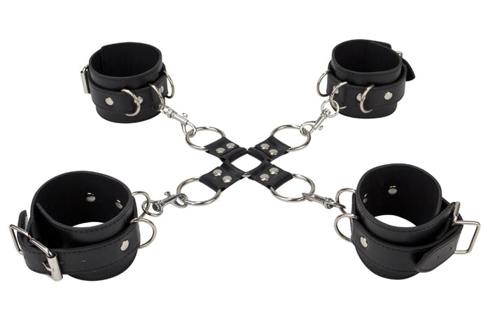 Ouch! Leather Hand and Leg Cuffs Image 1