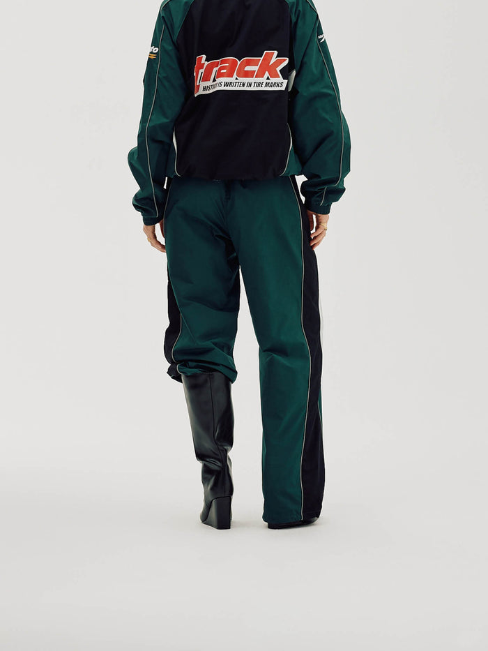 Oversize Track Pants, Women - Deep Teal