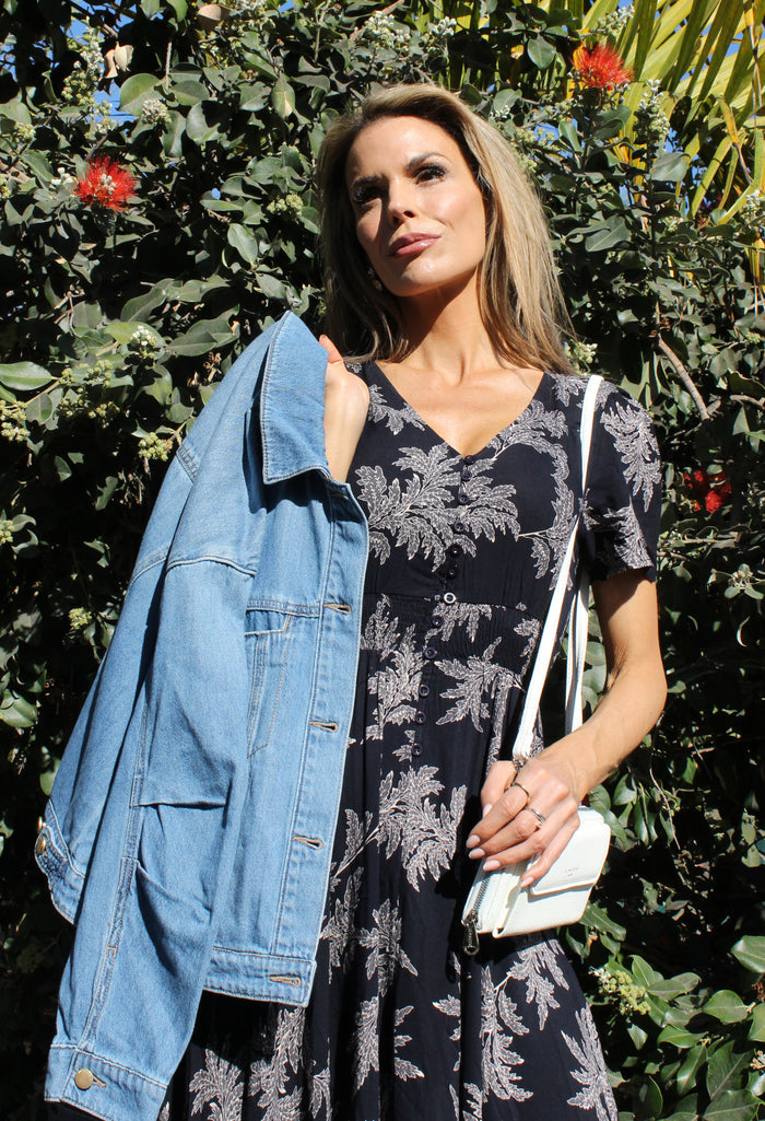 Oversized Barrel Sleeve Denim Jacket