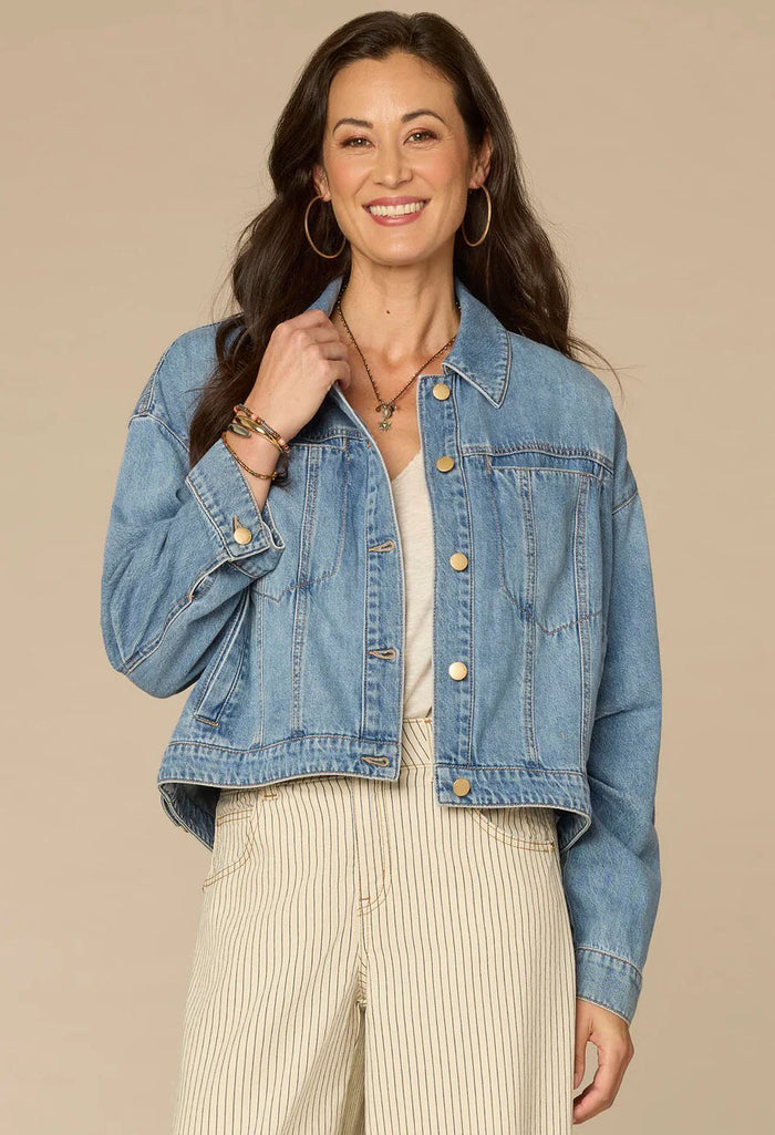 Oversized Barrel Sleeve Denim Jacket