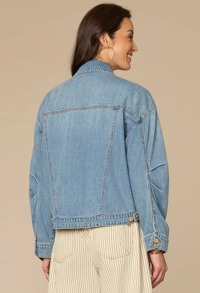 Oversized Barrel Sleeve Denim Jacket