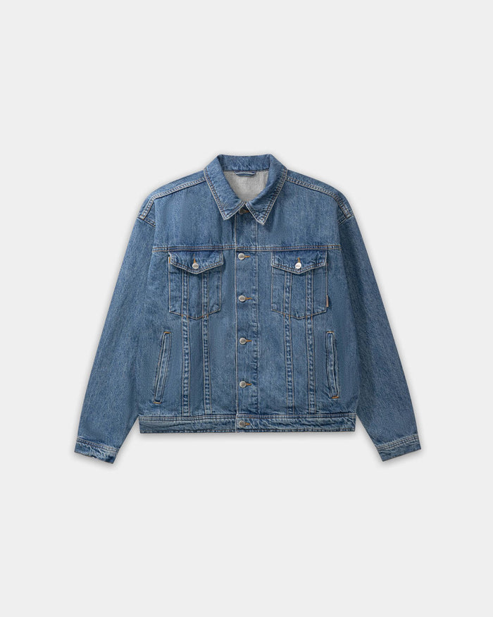 Oversized Denim Jacket, Women - Faded Blue