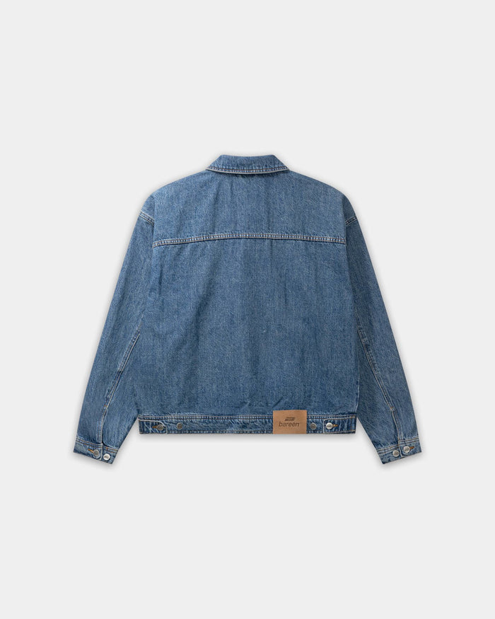 Oversized Denim Jacket, Women - Faded Blue