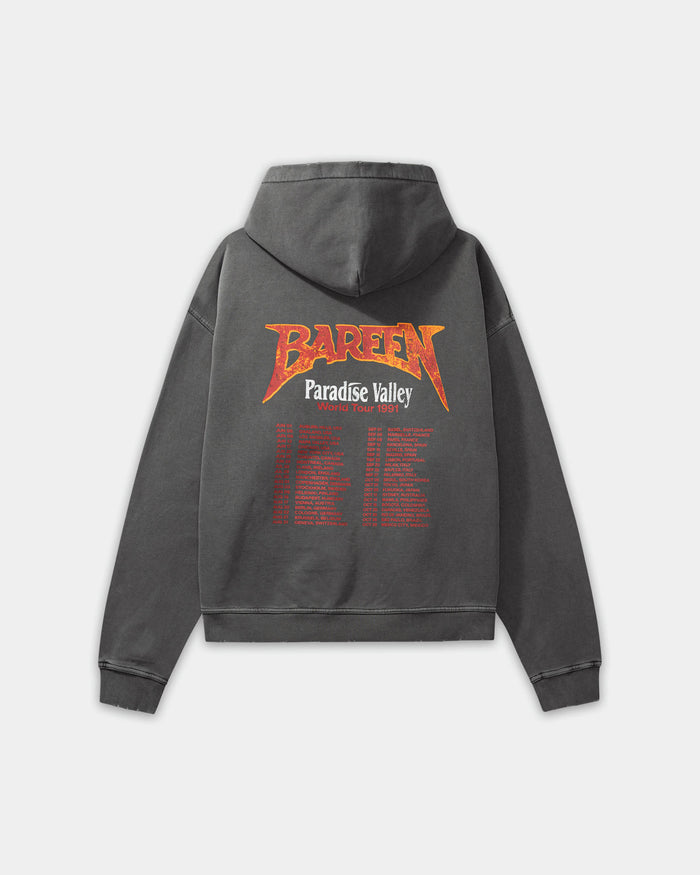 Oversized Hoodie, Men - World Tour - Washed Black