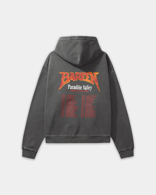 Oversized Hoodie, Men - World Tour - Washed Black