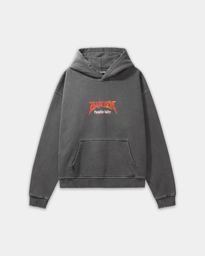 Oversized Hoodie, Men - World Tour - Washed Black