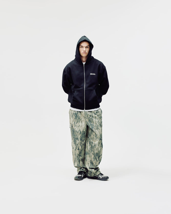Oversized Zip Hoodie, Men - Garment Services - Black