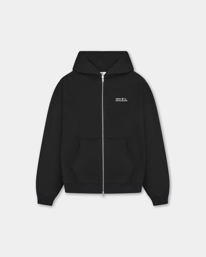 Oversized Zip Hoodie, Men - Garment Services - Black