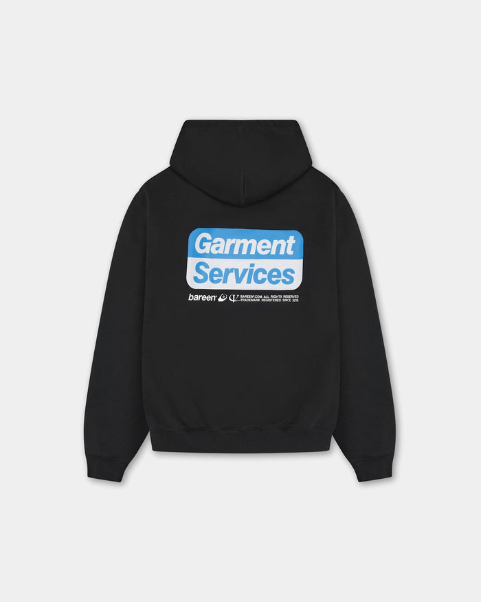 Oversized Zip Hoodie, Men - Garment Services - Black