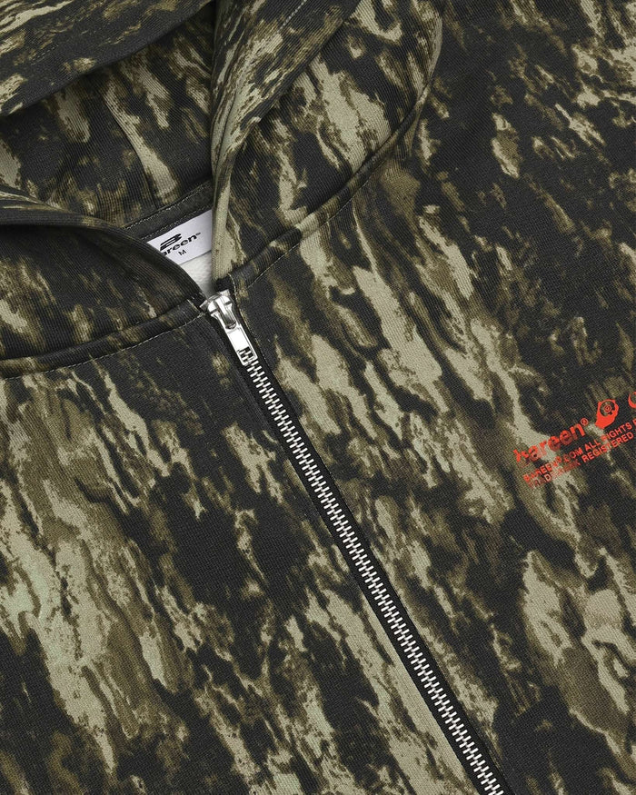 Oversized Zip Hoodie, Men - Garment Services - Camo