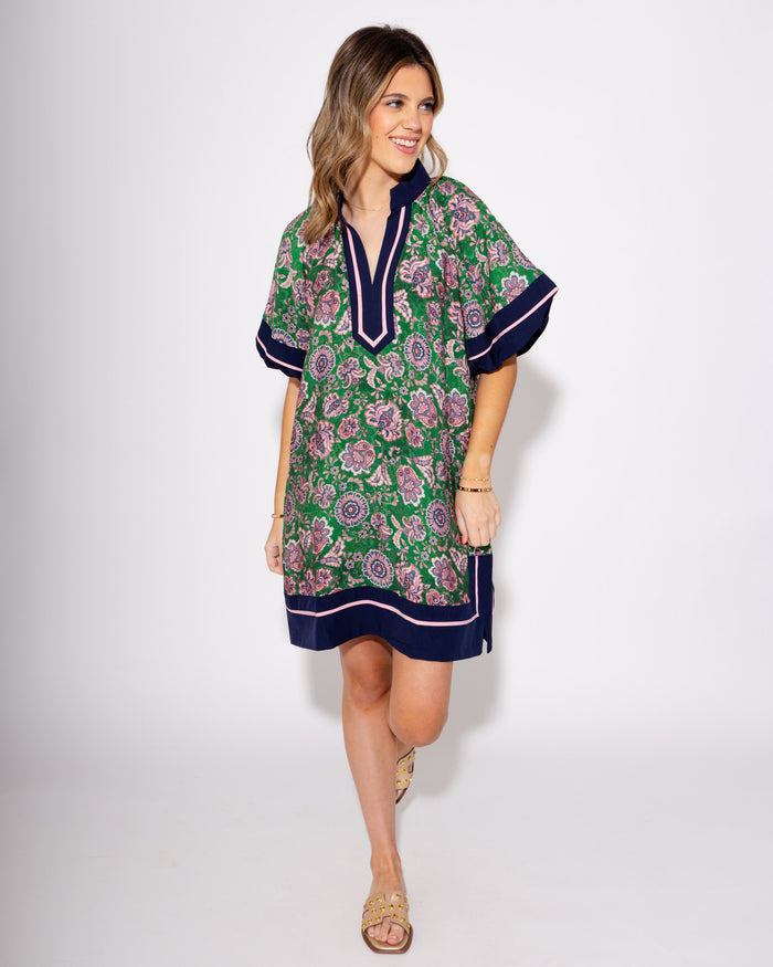 Paisley Petal High Neck Mini Dress
