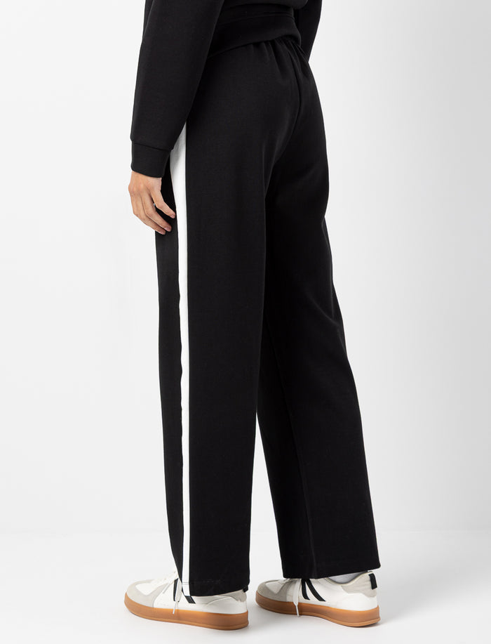 Pantalon taille élastique à bandes contrastantes