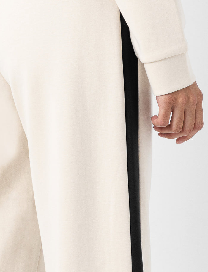 Pantalon taille élastique à bandes contrastantes