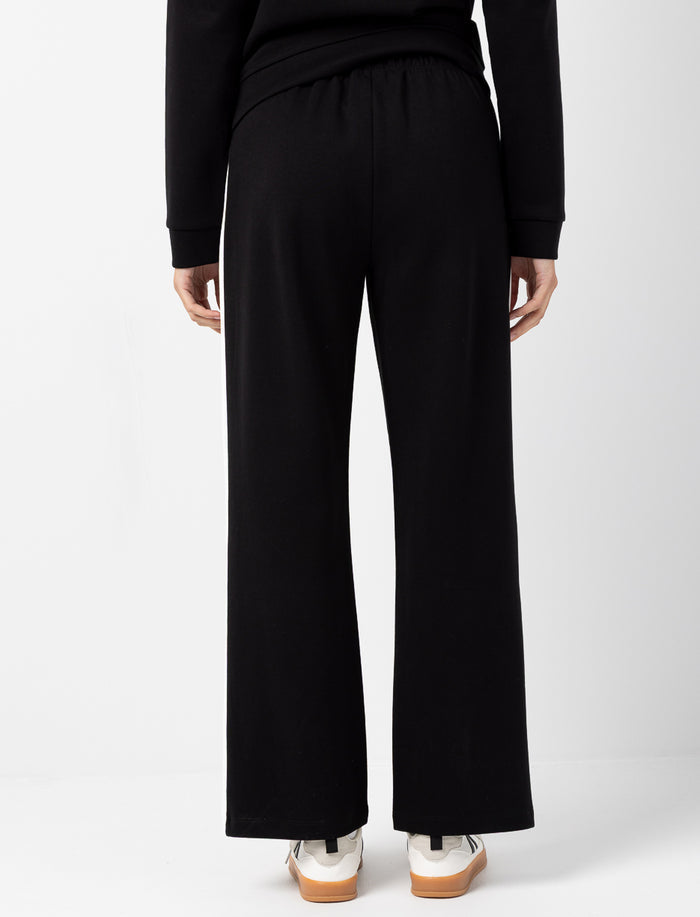 Pantalon taille élastique à bandes contrastantes