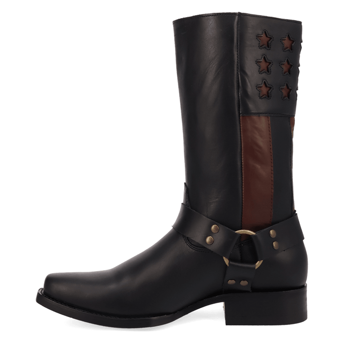 PRODUCT SHOT PATRIOT LEATHER BOOT AT 135 DEGREE OUTSIDE ANGLE