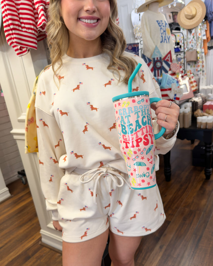 Patriotic Pup Graphic Top & Shorts Set