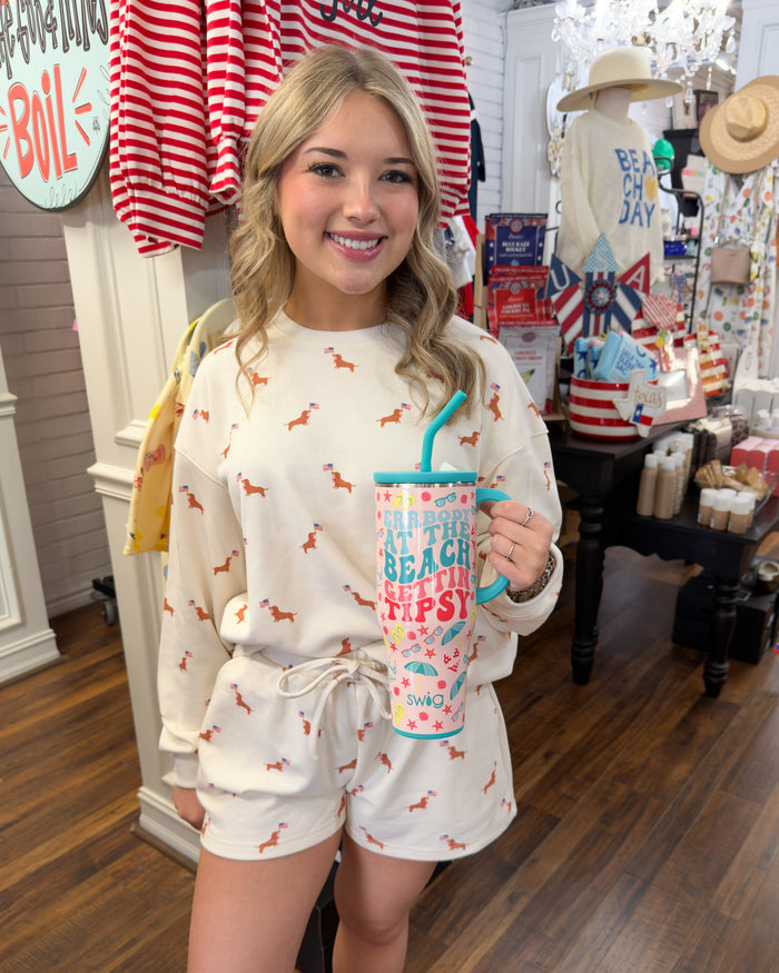 Patriotic Pup Graphic Top & Shorts Set