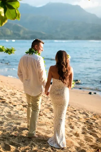 Patterned Sequin Wedding Dress Ivory