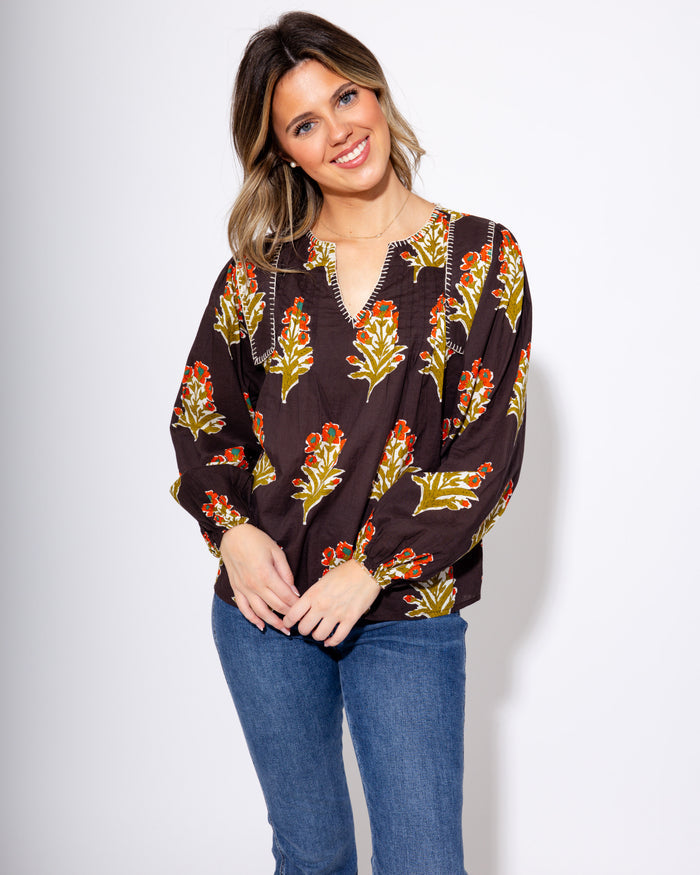 Petal Pop V-Neck Top