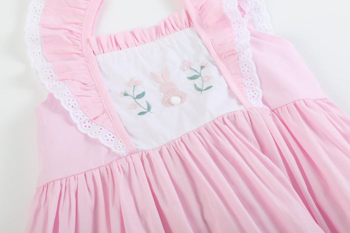 Pink Bunny Ruffle Shoulder Dress - Lil Cactus