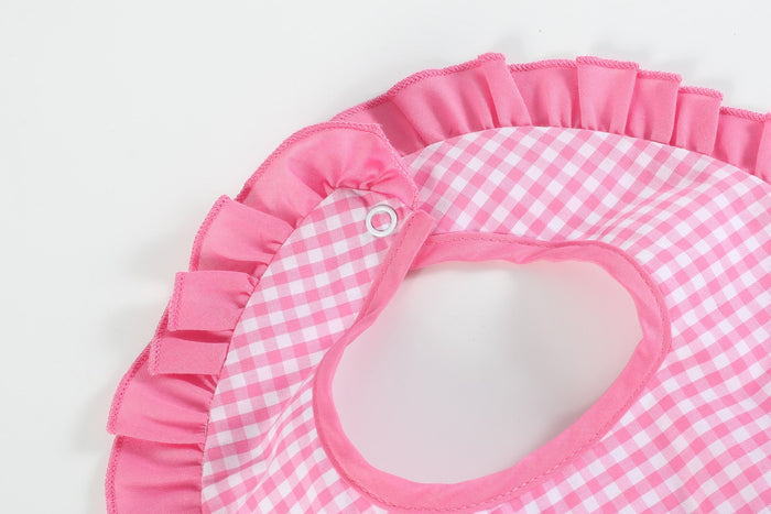 Pink Gingham 'Birthday Girl' Bib - Lil Cactus
