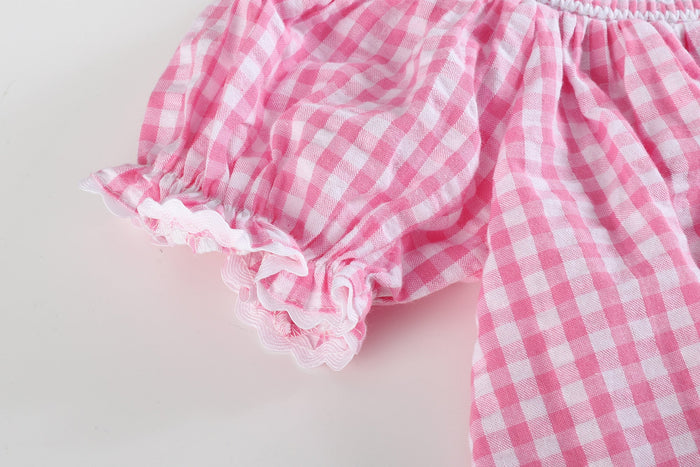 Pink Gingham Classic Smocked Bishop Dress - Lil Cactus