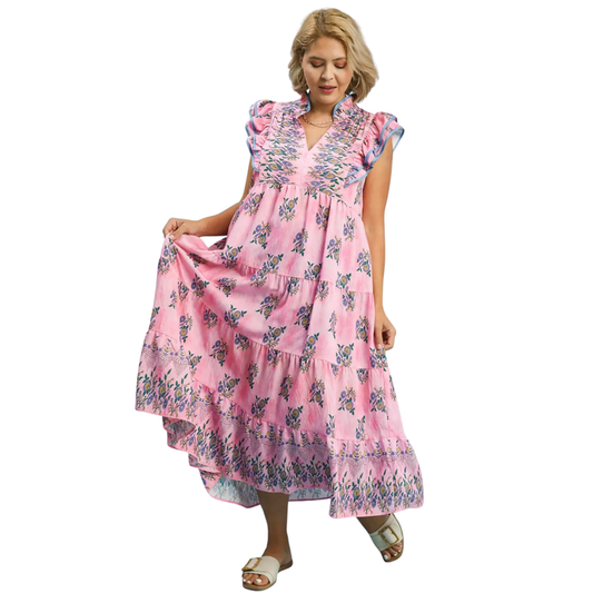 Pink Petal Parade Midi Dress *PLUS only