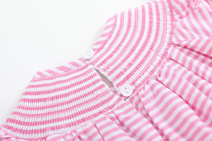 Pink Stripe Smocked Watermelon Dress - Lil Cactus