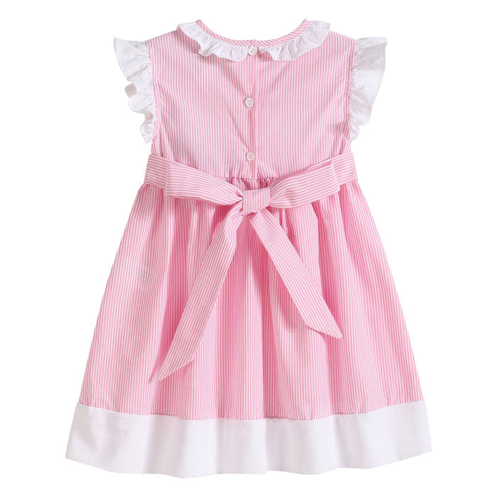 Pink Striped Big Sister Smocked Dress - Lil Cactus