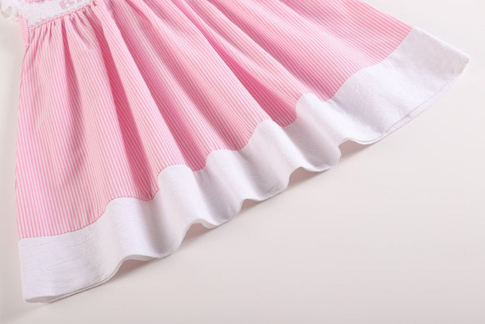 Pink Striped Big Sister Smocked Dress - Lil Cactus