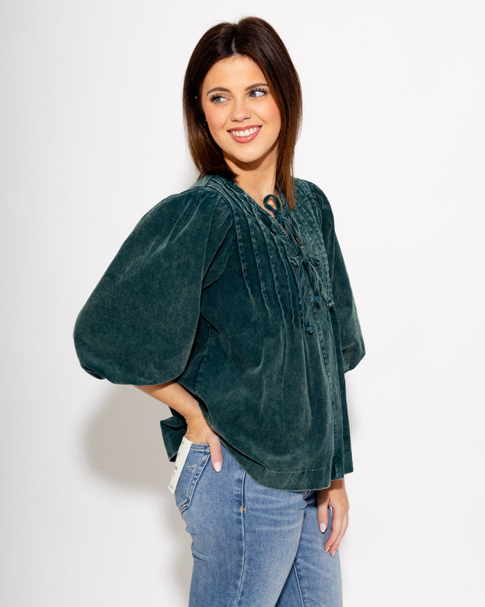 Pintuck & Puff Corduroy Top
