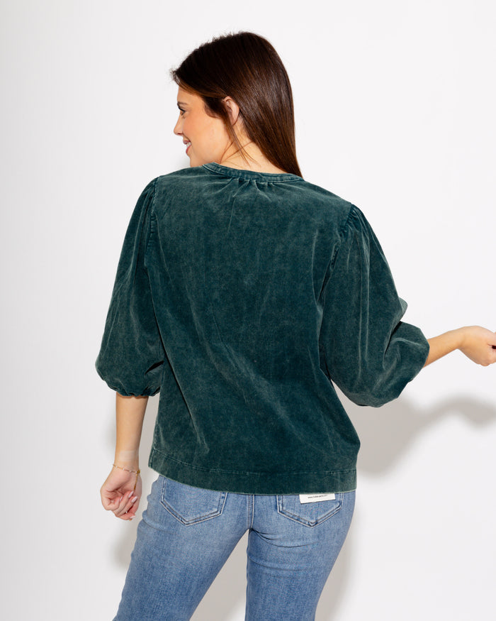 Pintuck & Puff Corduroy Top