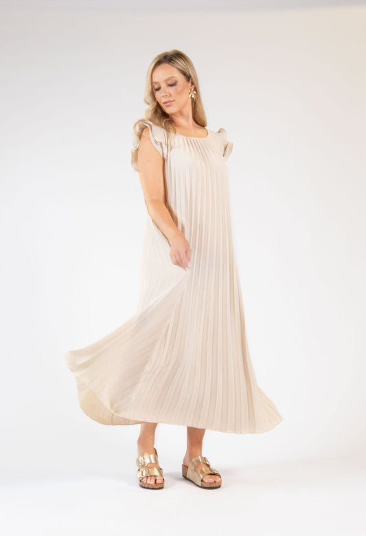 Plisse Pleated Pop Over Dress