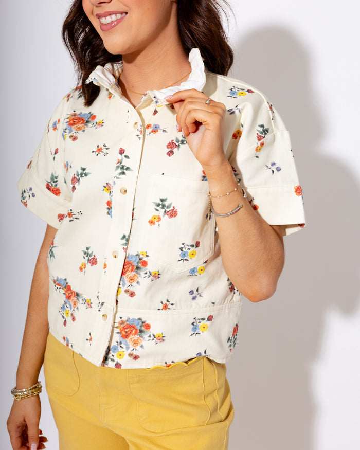 Polished Collared Floral Top