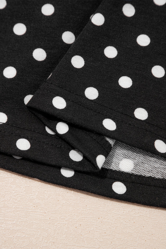 Polka Dot Drawstring Casual Mini Skort