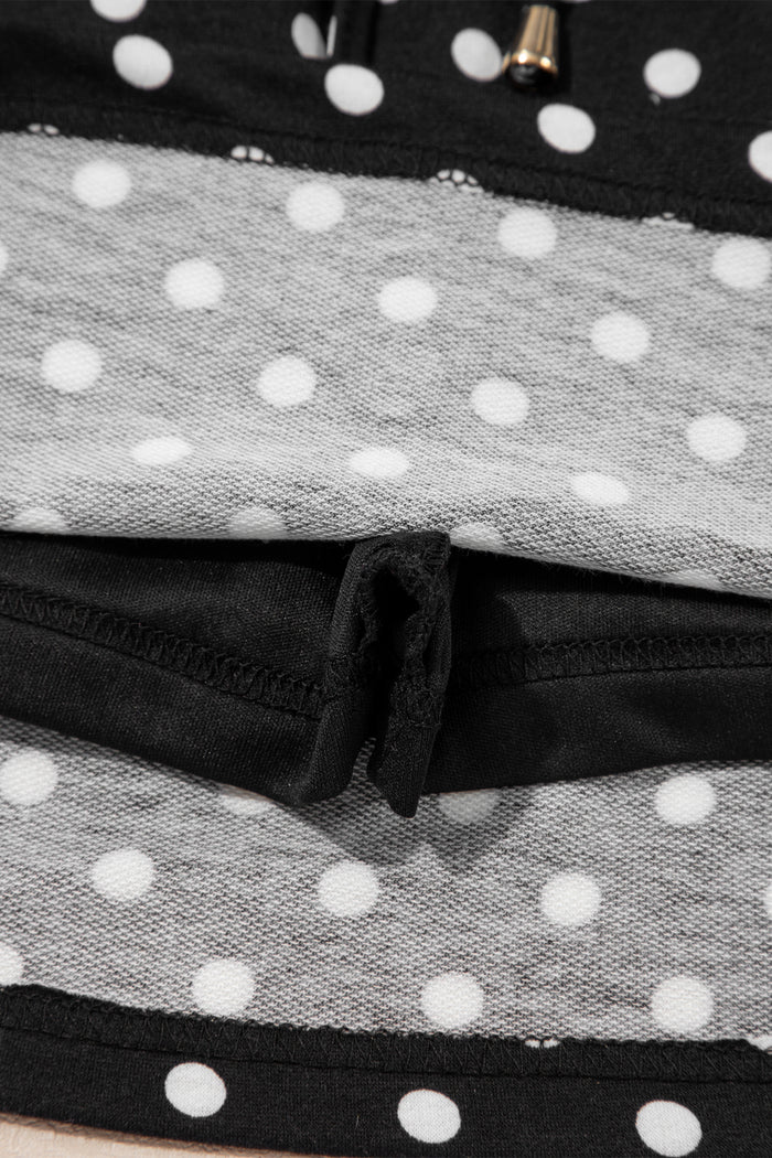 Polka Dot Drawstring Casual Mini Skort