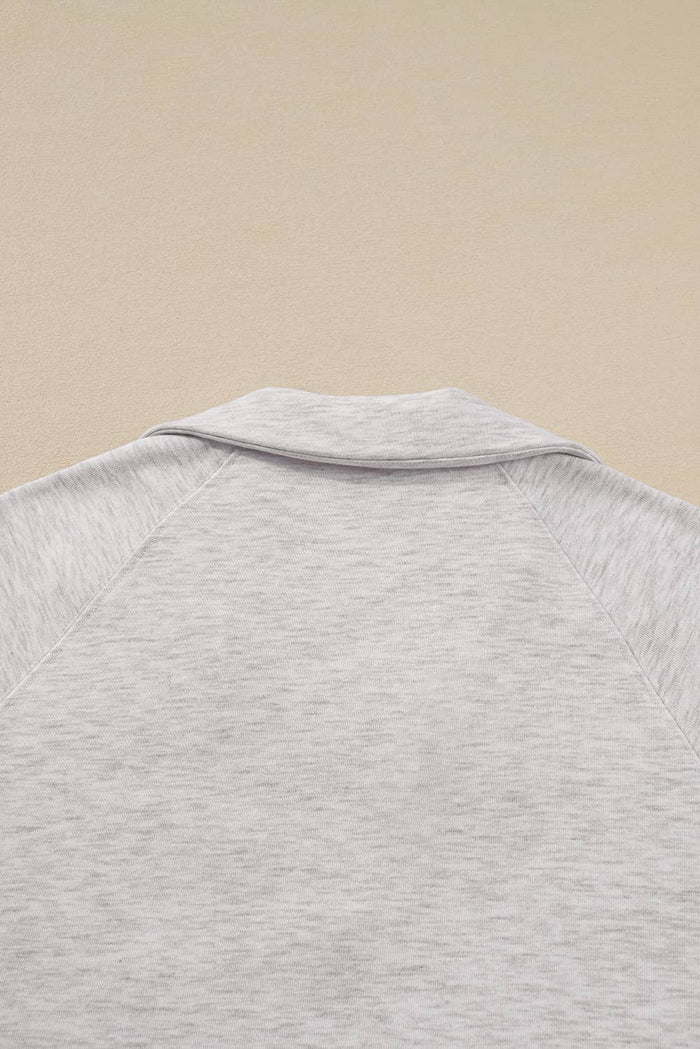 Polo Collar V Neck Pullover and Drawstring Sweatpants Set