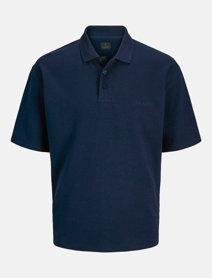 Polo en tricot texturé