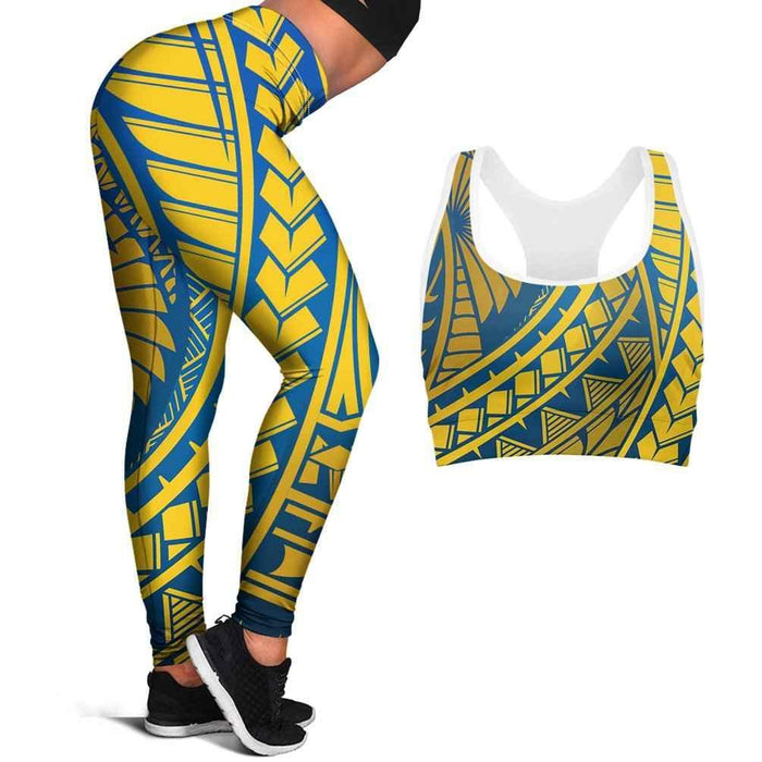 Polynesian Hibiscus Seamless Yoga Set Sports Bras Leggings 2 Piece Set Women Workout Clothes Workout Set for Gym
