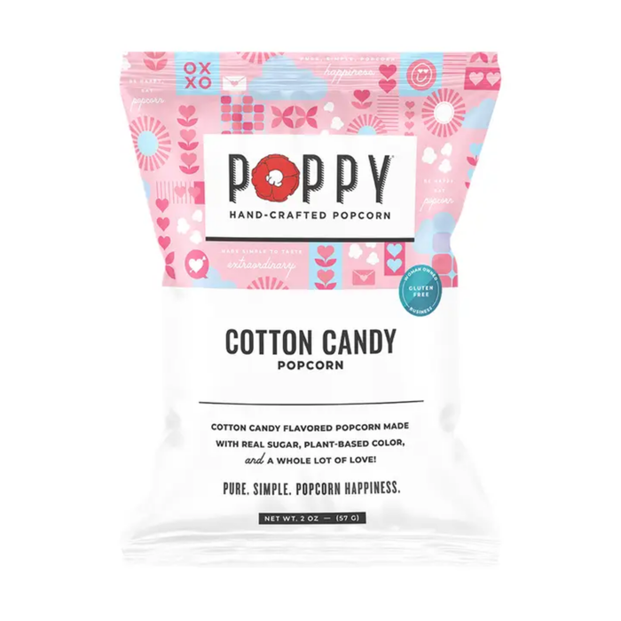 Poppy Hand-Crafted Popcorn • Cotton Candy Snack Bag