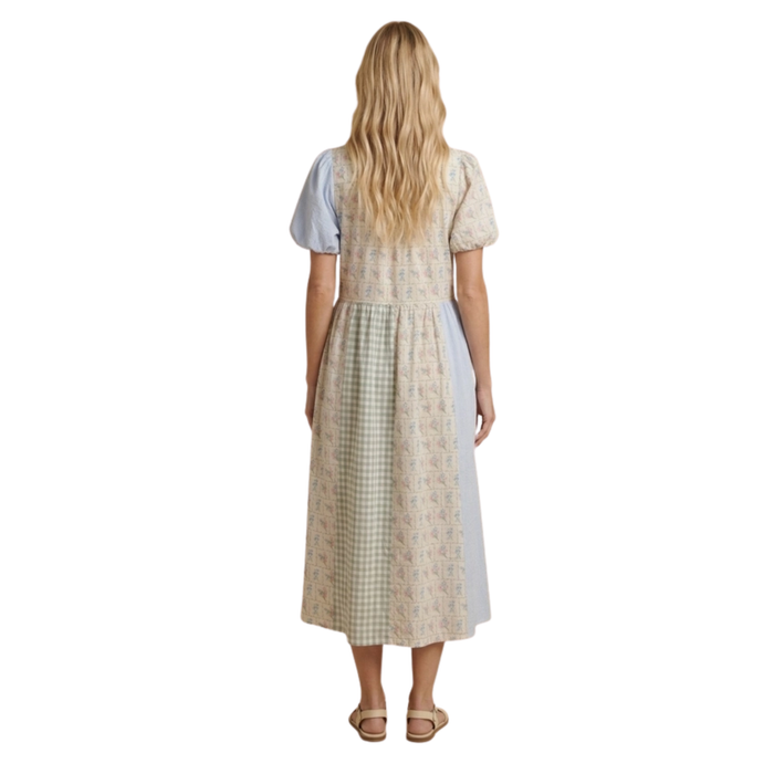 Prairie Patchwork Midi Dress