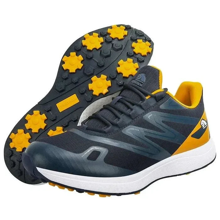 Premium Golf Shoes for Men - Stylish Leather Sneaker with Studs for Cricket and Sports - Allen-Fitness