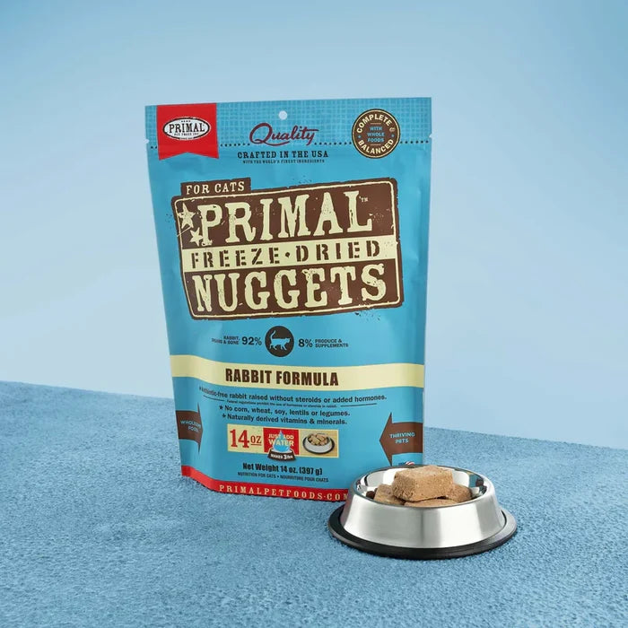 Primal Pet Foods Feline Freeze-Dried Nuggets (Rabbit 14 Oz)