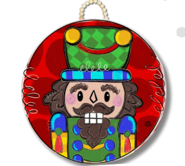 Red Circle Nutcracker Door Hanger