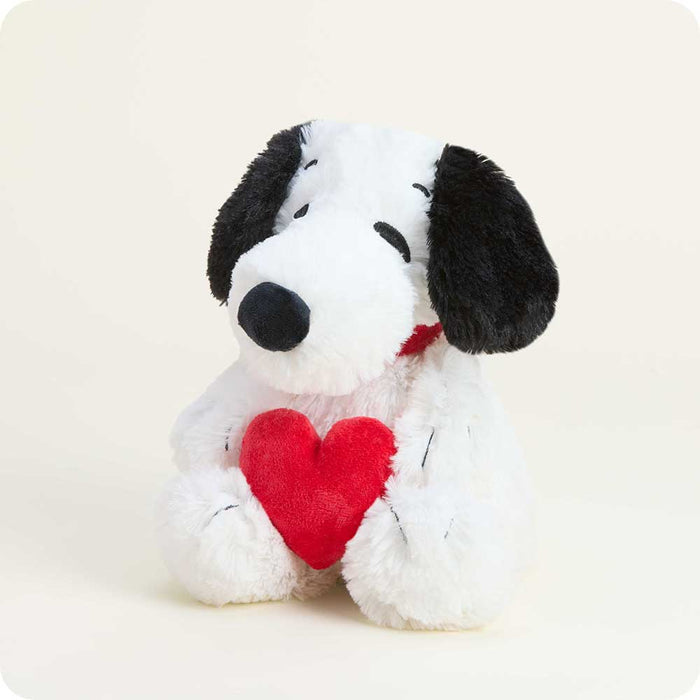 weighted microwavable red heart snoopy warmies stuffed animal