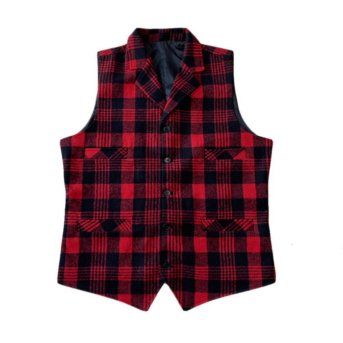 Red Plaid Christmas Vest for Women Unisex Men