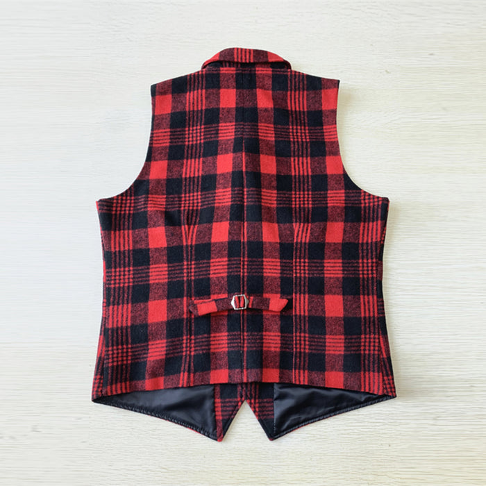 Red Plaid Christmas Vest for Women Unisex Men